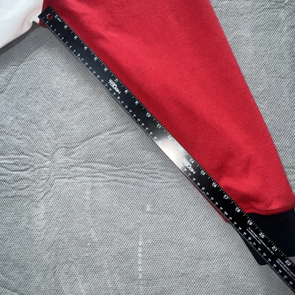 The Source Clothing Co. Jacket Jersey Knit Red Black VTG Rare Hip Hop Sz XL